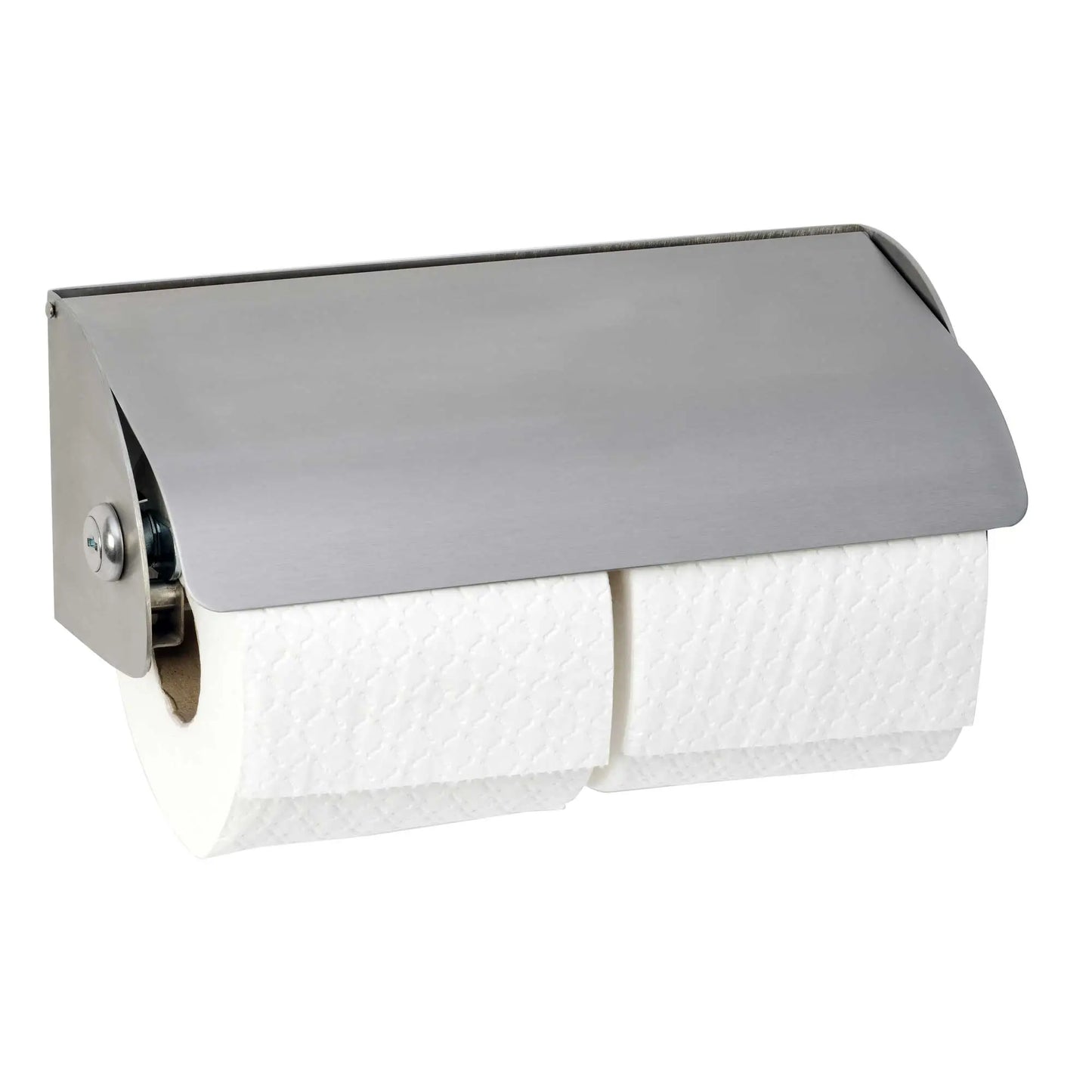 Dolphin Polished Double Stainless Steel Lockable Toilet Roll Dispenser (BC267B)