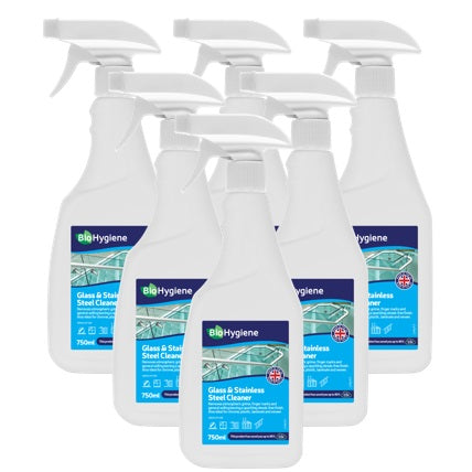 BioHygiene Glass & Stainless Steel Cleaner 750ml RTU (BH134)