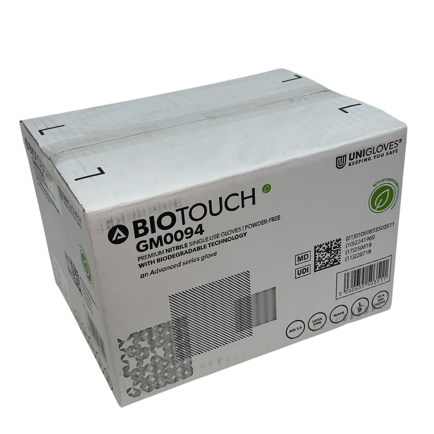 BioTouch Biodegradable Nitrile Black Gloves (box of 100)