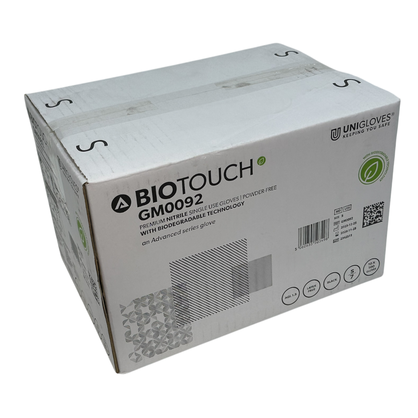 BioTouch Biodegradable Nitrile Black Gloves (box of 100)