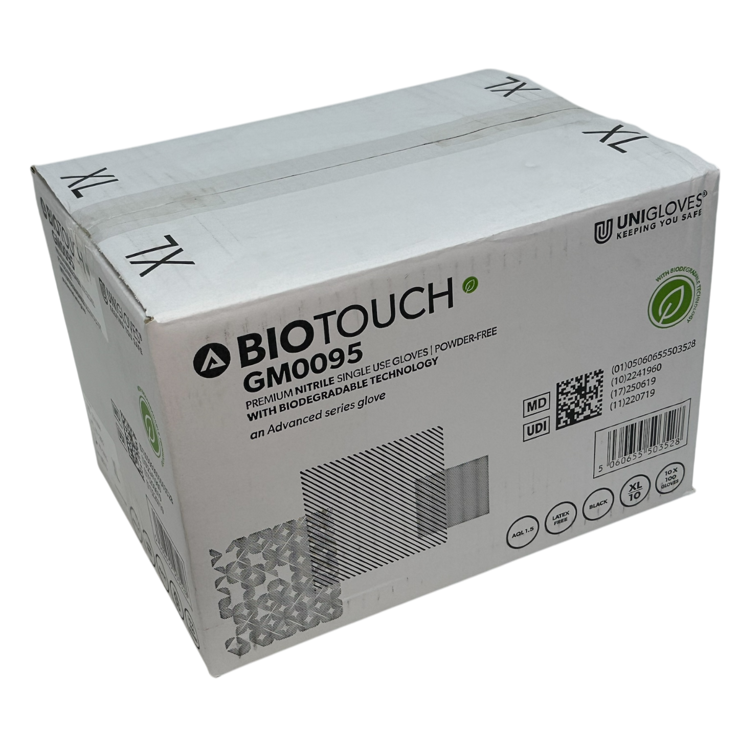 BioTouch Biodegradable Nitrile Black Gloves (box of 100)