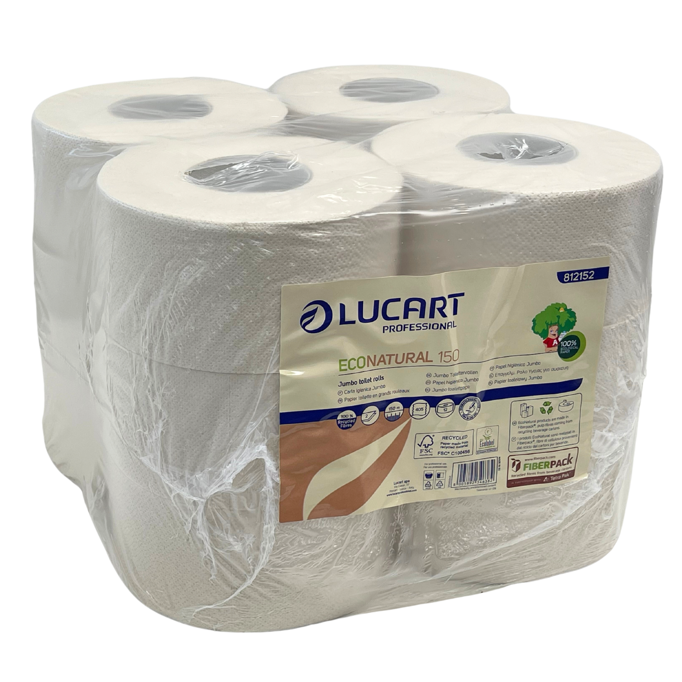 EcoNatural Mini Jumbo Toilet Rolls 12x150m 812149