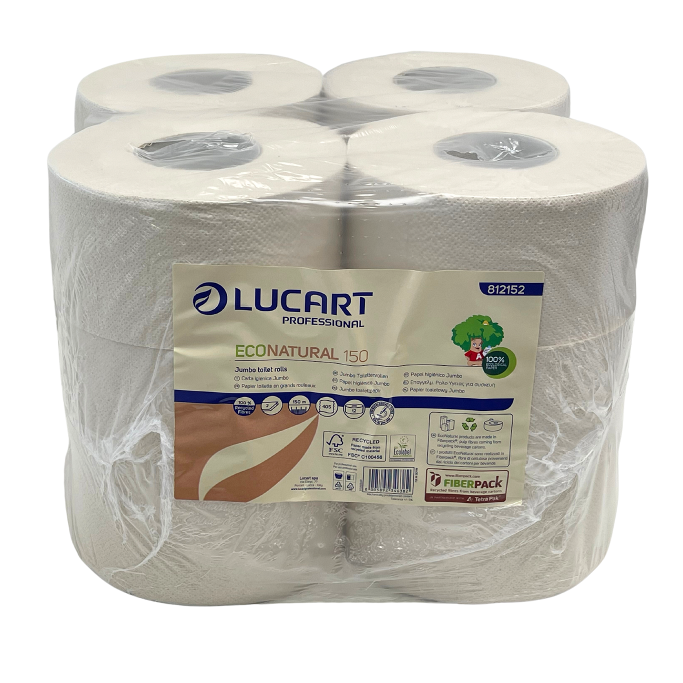 EcoNatural Mini Jumbo Toilet Rolls 12x150m 812149