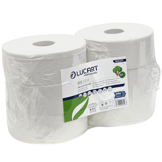 Lucart Jumbo Recycled Toilet Rolls 2.25" 6x300m 812395