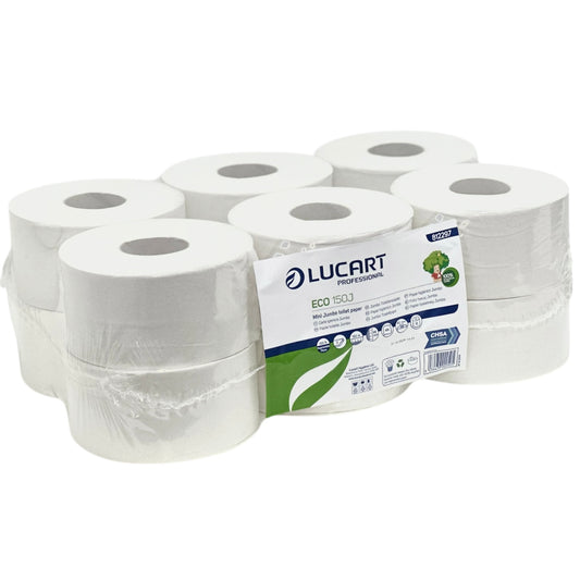 Lucart Mini Jumbo Recycled Toilet Rolls 2.25" 12x150m 812297