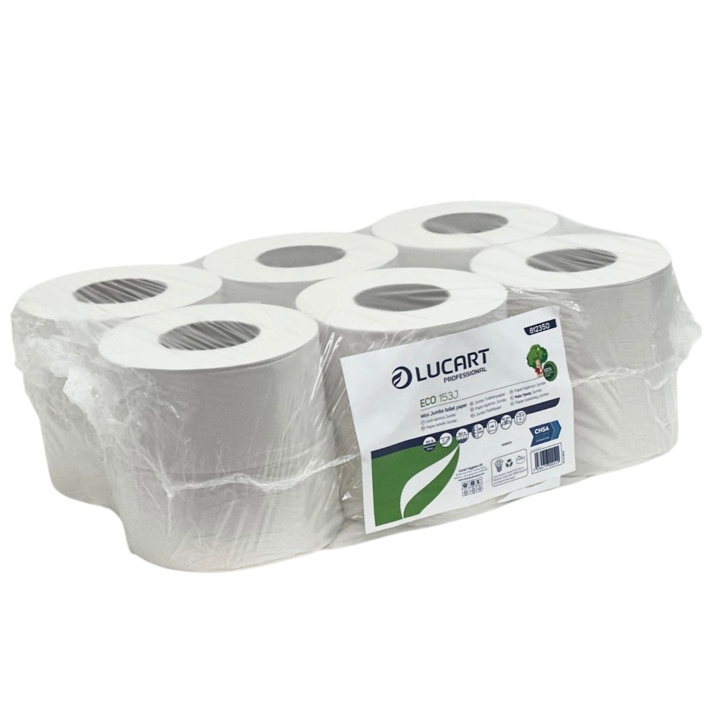 Lucart MINI Jumbo Recycled Toilet Rolls 3" Core 12x150m 812350