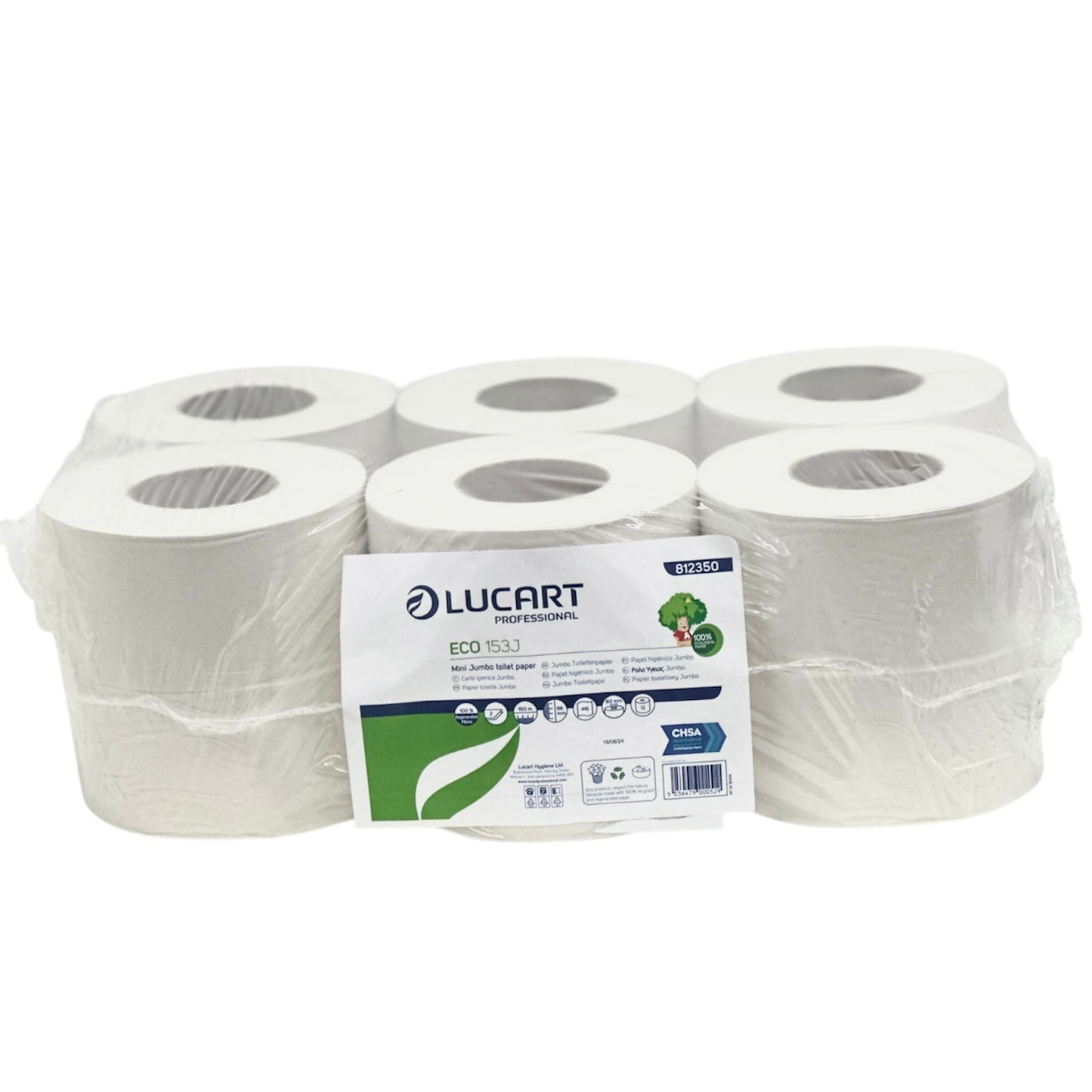 Lucart MINI Jumbo Recycled Toilet Rolls 3" Core 12x150m 812350