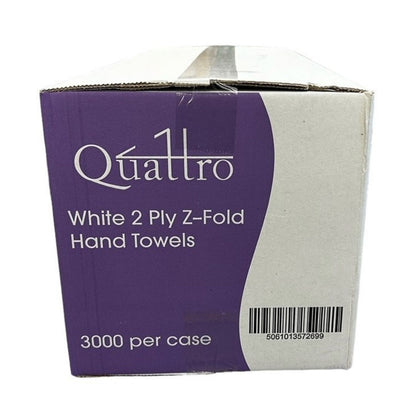 Quattro White Z-fold 2ply Hand Towel 3000/case (QHTZW2)