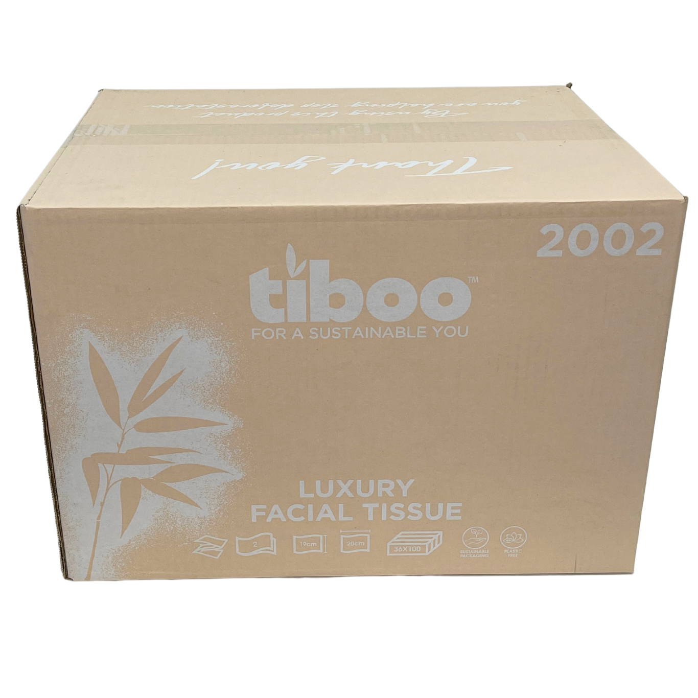 Tiboo Sugarcane Facial Tissues 2ply 100sh (36/case)