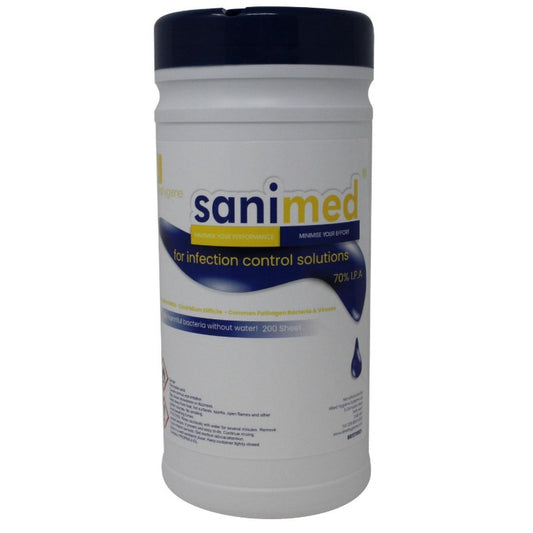 SaniMed 70% IPA Surface Wet Wipes (Tub of 200)