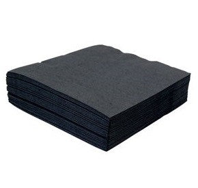 Black 4-fold Cocktail Napkins 24cm (pack of 4000)