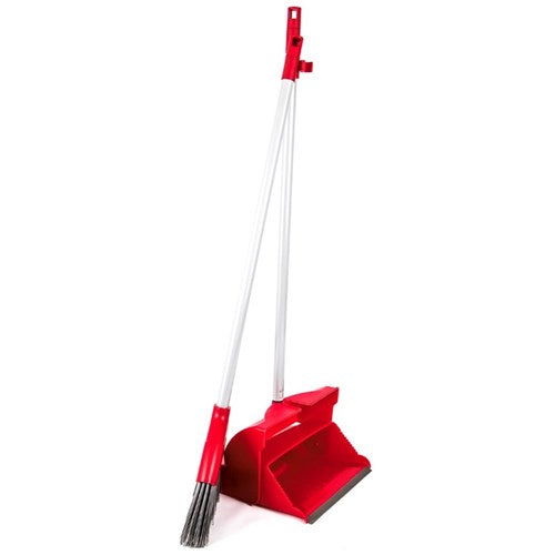 Economy Lobby Dustpan and Brush Set RED