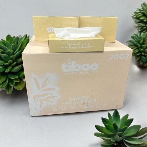 Tiboo Sugarcane Facial Tissues 2ply 100sh (36/case)